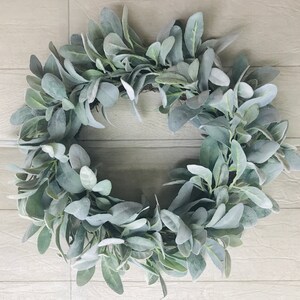 Lambs Ear Year Round Front Door Wreath, Farmhouse Spring Summer Wreath ...