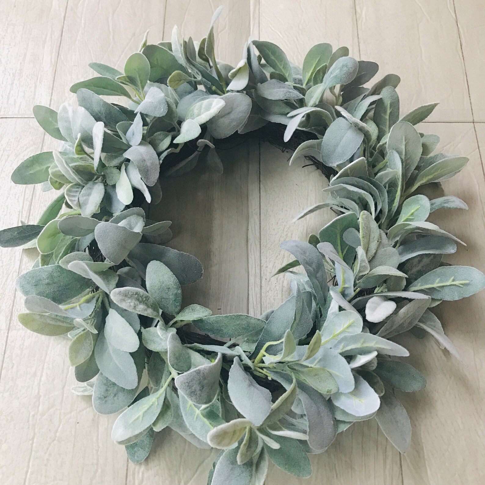 Lambs Ear Year Round Front Door Wreath, Farmhouse Spring Summer Wreath ...