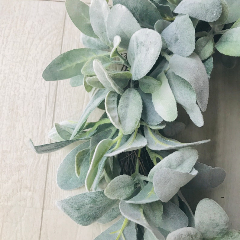 Lambs Ear Year Round Front Door Wreath, Farmhouse Spring Summer Wreath ...