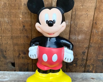 Vintage 10" Hard Plastic Mickey Mouse Figurine