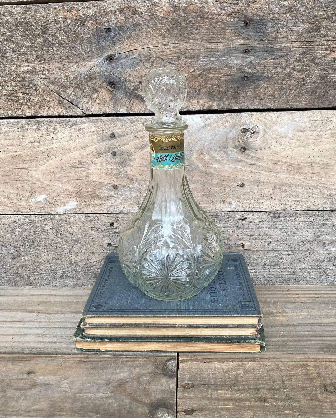 Pressed Glass Decanter, Bubble Bath Decanter, Vintage Glass Decanter Etsy
