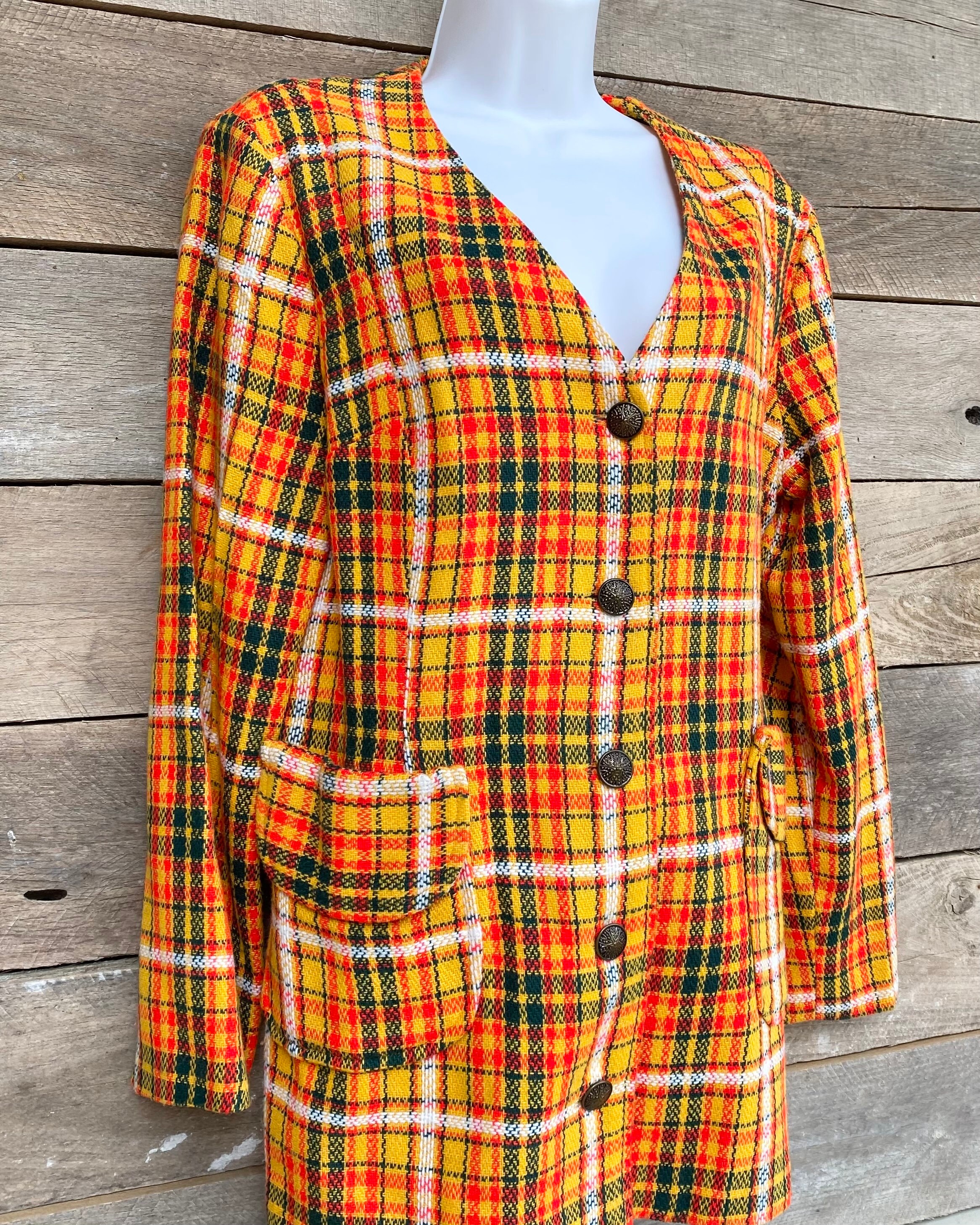 Yellow Plaid Blazer - Etsy