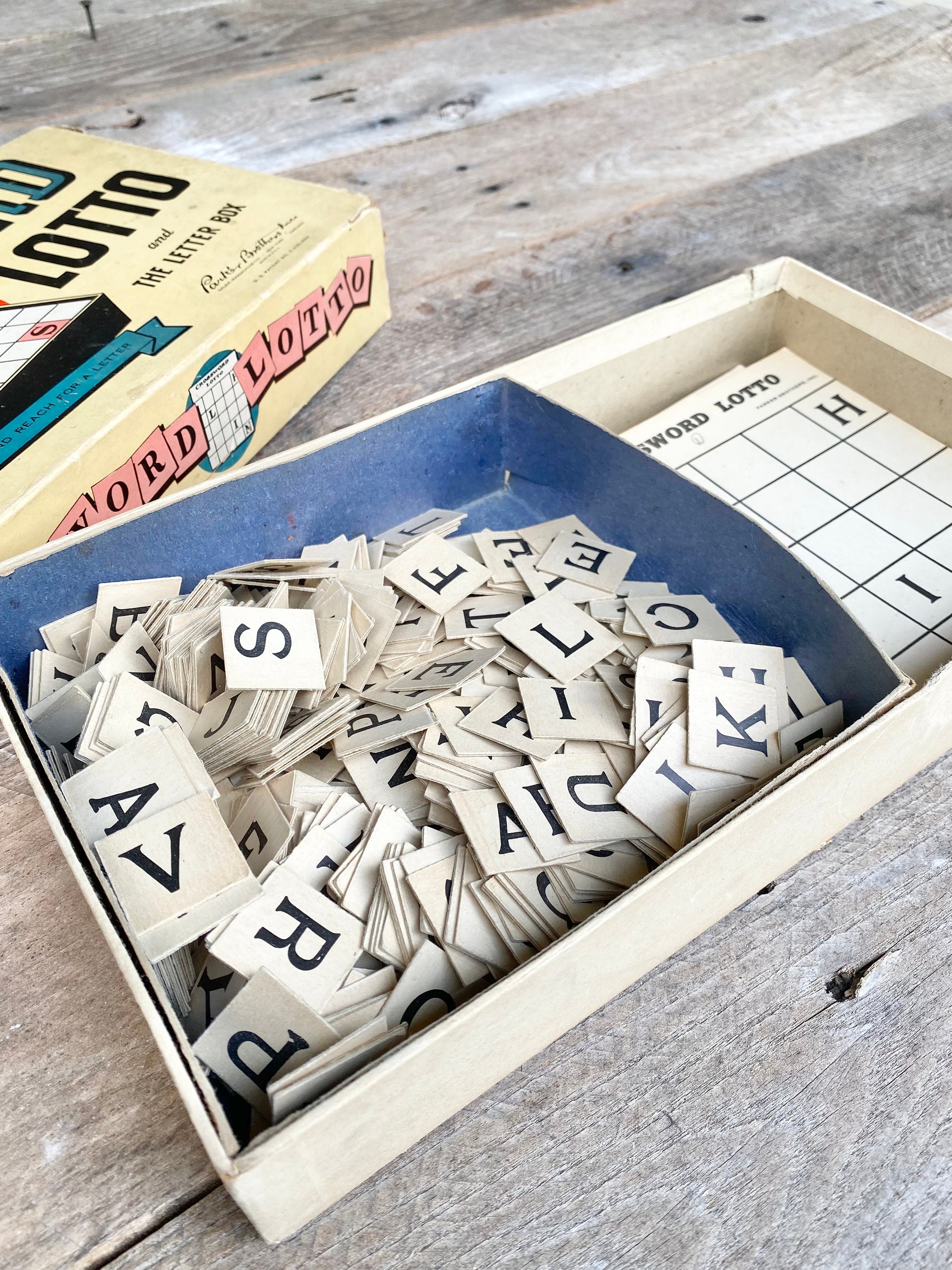 Crossword Lotto Game Vintage Word Game Junk Journal Pieces Etsy