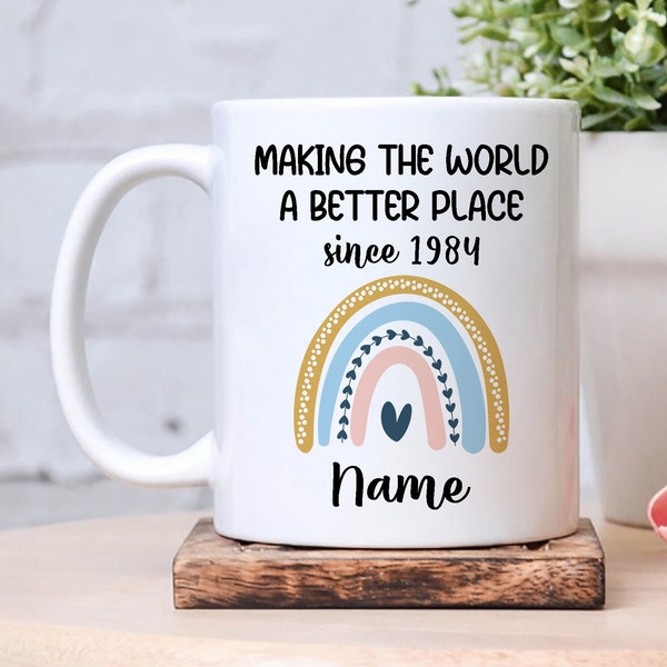 40th Birthday Gift, Birthday Gifts For Her, For Him, 40th Birthday Gifts For Women, Personalized 40th Birthday Mug, Since 1984, Gift For 40s