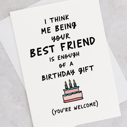 Best Friend Birthday Card Best Friend Birthday Gift Funny - Etsy