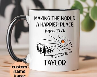 Regalo de 50 cumpleaños: Taza personalizada con nombre, desde 1976