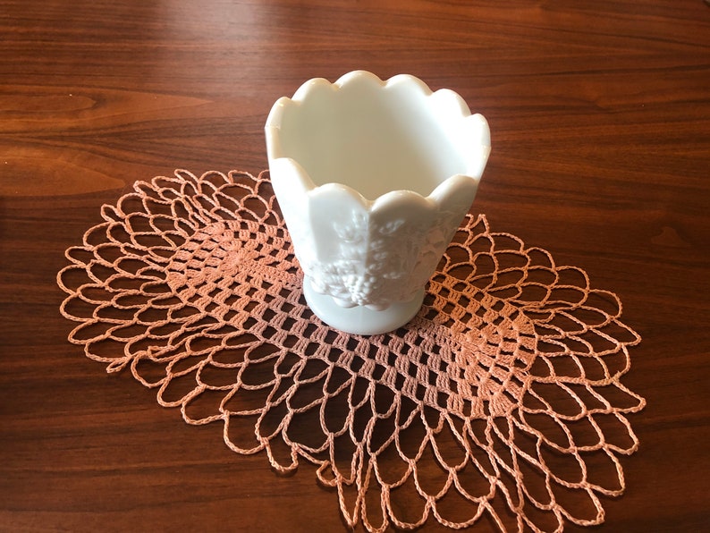 Vase 5 inch Jardiniere Westmoreland Milk Glass Paneled Grape Jardiniere Planter Footed