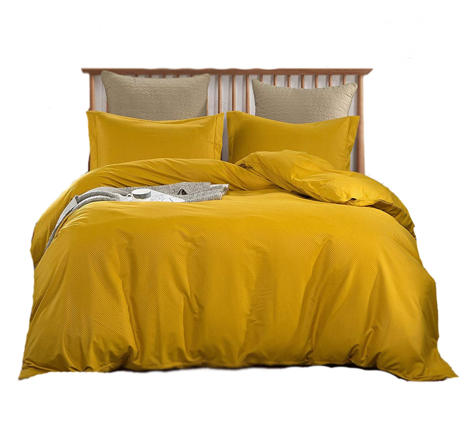 Yellow And Grey Duvet Cover Set Microfiber Duvet Set 3 Pieces Etsy
