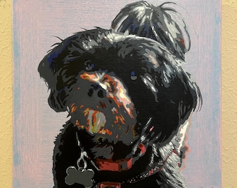 シーズー犬の絵画 - 6 x 6 x 1 1/2 - Etsy 日本