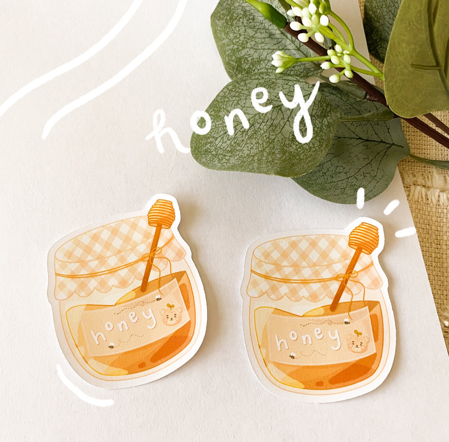 Honey Jar Matte or Glossy Sticker Etsy