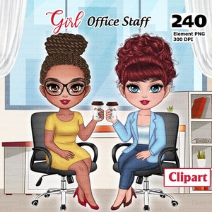 Office Girl Chibi Clipart, Zakenvrouw Clipart, Office Girl, Planner Girl, modemeisje, Boss Girl, Geschenken Aanpasbaar.