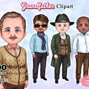 Grand-père Clipart, Clipart grand-père noir, meilleur papa Clipart, fête des pères, père Clipart, ami Clipart, vieux frères Clipart.