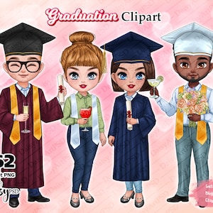 Abschluss Clipart, Abschluss Studenten, Graduierung Freunde, Abschluss Mädchen, Abschluss Junge, Abschluss Kleider, Abschluss Aufkleber DIY.