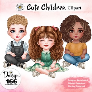 Clipart dla dzieci, Clipart dla dzieci, Clipart dla rodzeństwa, Clipart dla chłopca i dziewczynki, Clipart dla dziecka PNG, Clipart dla synów, Clipart dla córki, Pomysły na prezenty PNG