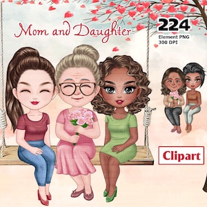 Imágenes Prediseñadas de madre e hija, amor de madre, mamá negra, abuela y nieta, imágenes prediseñadas del día de la madre, mejor hija