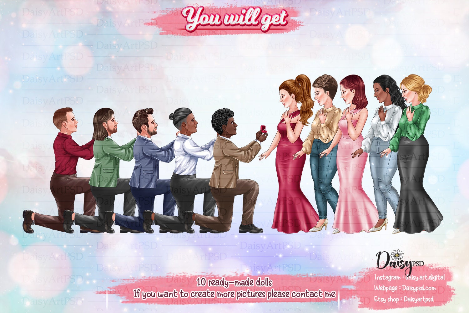 Will You Marry Me Clipart Proposal Clipart Wedding - Etsy