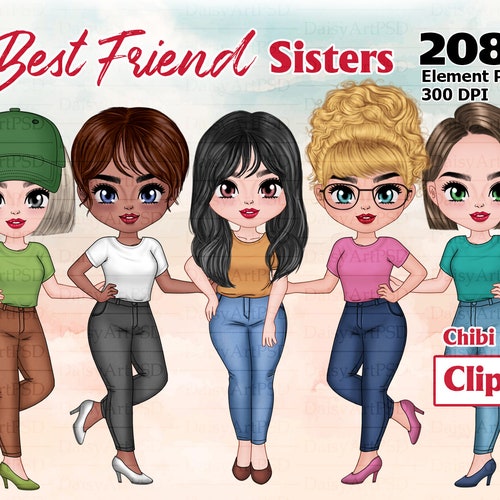 Best Friends Chibi Cute Clipart Soul Sisters Funny Sisters - Etsy Best Friends Chibi Cute Clipart Soul Sisters Funny Sisters - Etsy
