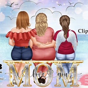 Imágenes Prediseñadas de mamá de amor, imágenes prediseñadas de madre e hija, amor de madre, mamá negra, abuela y nieta, imágenes prediseñadas del día de la madre, familia sentada PNG
