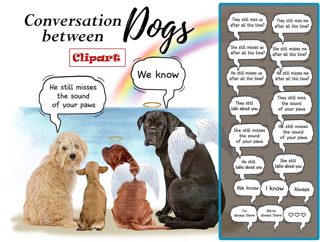 Conversation Between Dogs Clipart, Conversation PNG, Living Dog Talking