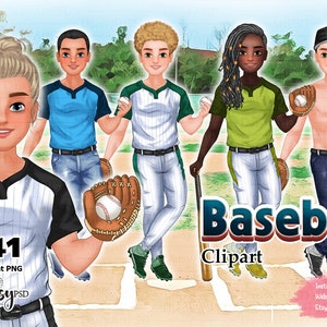 Clipart baseballisty, Najlepszy przyjaciel grający w baseball, baseballiści, ilustracje gry w baseball, Sport, Kij, Rękawice, Sublimacja PNG