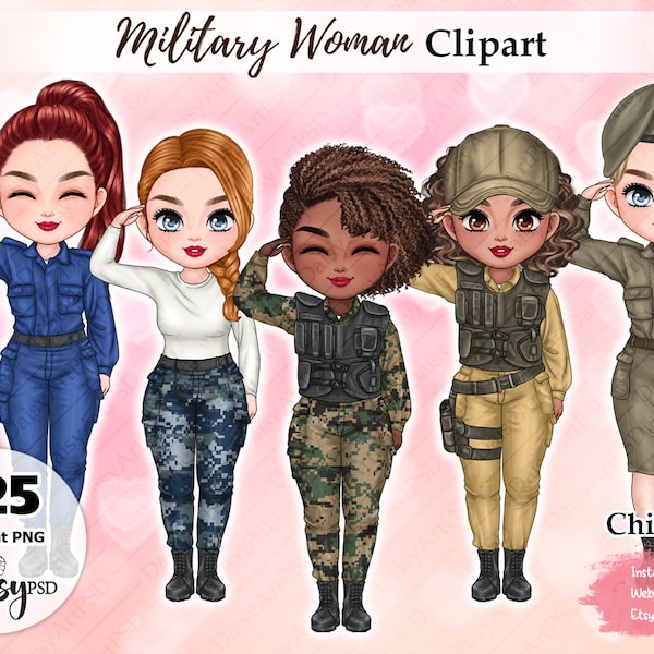 Military Woman Clipart, Girl Army Clipart, Fashion Girl Clipart, Veteran Day Clipart, Female Troops, Memorial Day, Veteran Sublimation Png.