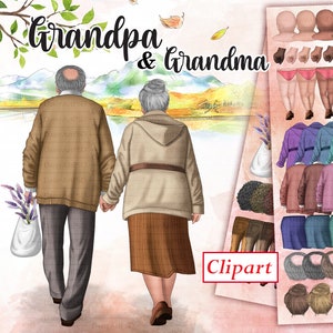 Opa und Oma Clipart. Oldman Clipart Oma Clipart Ältere Frauen Grafiken Ältere Männer. Großvater Clipart. Oma Clipart PNG