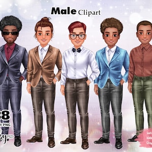 Homme Clipart, Clipart homme d’affaires, petit ami Clipart, Clipart garçon, marié Clipart, Clipart de bureau, Clipart homme afro-américain