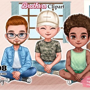 Clipart fratelli, Clipart uomo, Clipart fidanzato, Boy PNG, Clipart uomo afro, Planner maschio adesivo digitale.
