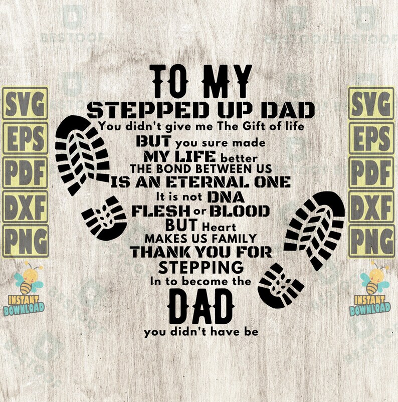 To My Stepped up Dad SVG PNG DXF Dad Svg Thanks You for - Etsy Canada