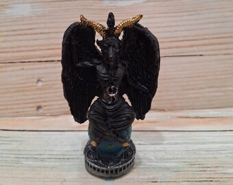 Handmade Sabbatic Goat Baphomet Statue: Templar Resin Figurine (4.5&quot; X 2.5&quot;)