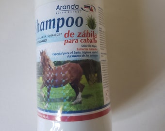 Shampoo de Zabila Para Caballo 500ml. 16.90oz Each. Aloe Vera Shampoo 100% Natural