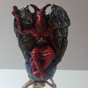 Templar Sabbatic Goat Baphomet Statue: Handmade Resin Figurine (11&quot; X 5&quot;)