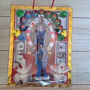 Herradura Santa Muerte de Color Azul - Bendesida Preparada Hecha a Mano - ホースシュー フルロード フィックス - サンタ ムエルテ ブルー - ハンドメイド