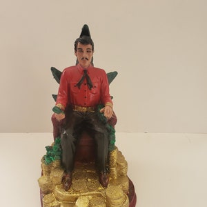Handgemachte Jesus Malverde Resin Figur: Geld & Glück Statue (30,5 x 18 cm)