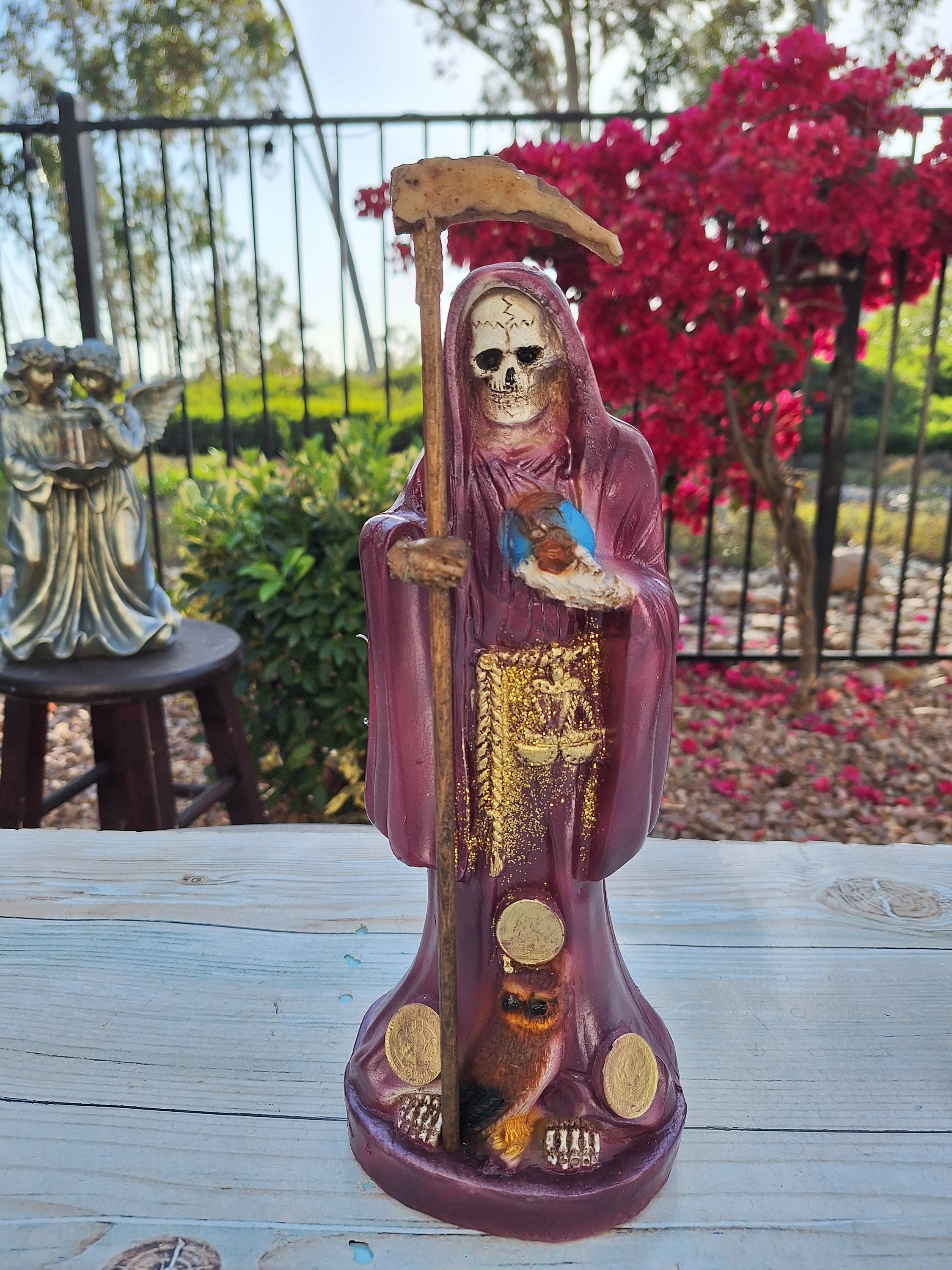 【DR.MUERTE】ギャッベ 87×57cm No. H.1095 Santa Muerte Color Purple 13