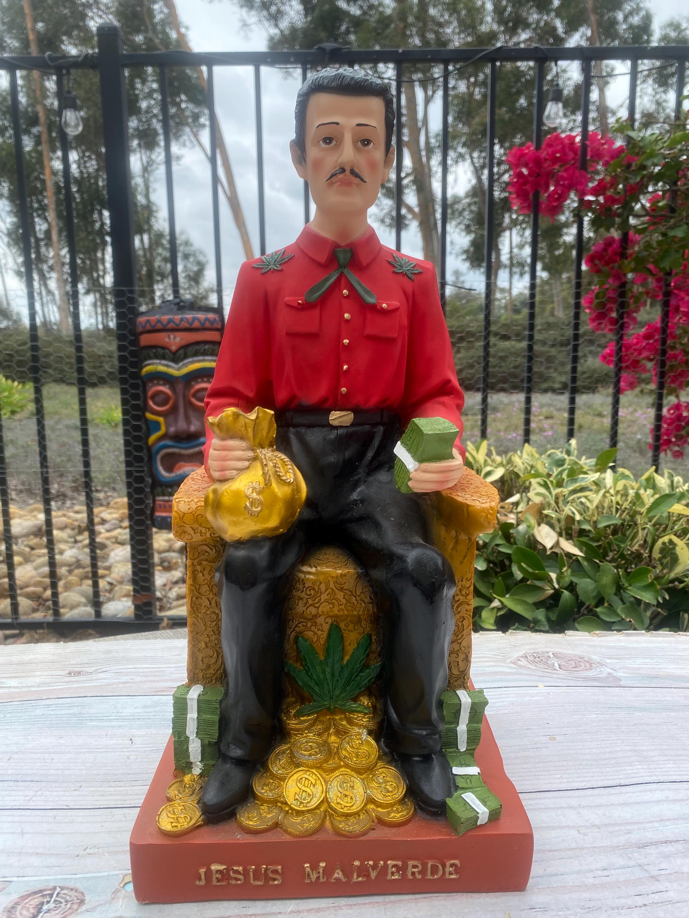 Jesus Malverde Red Figurine Handmade / Estatua Figure 16