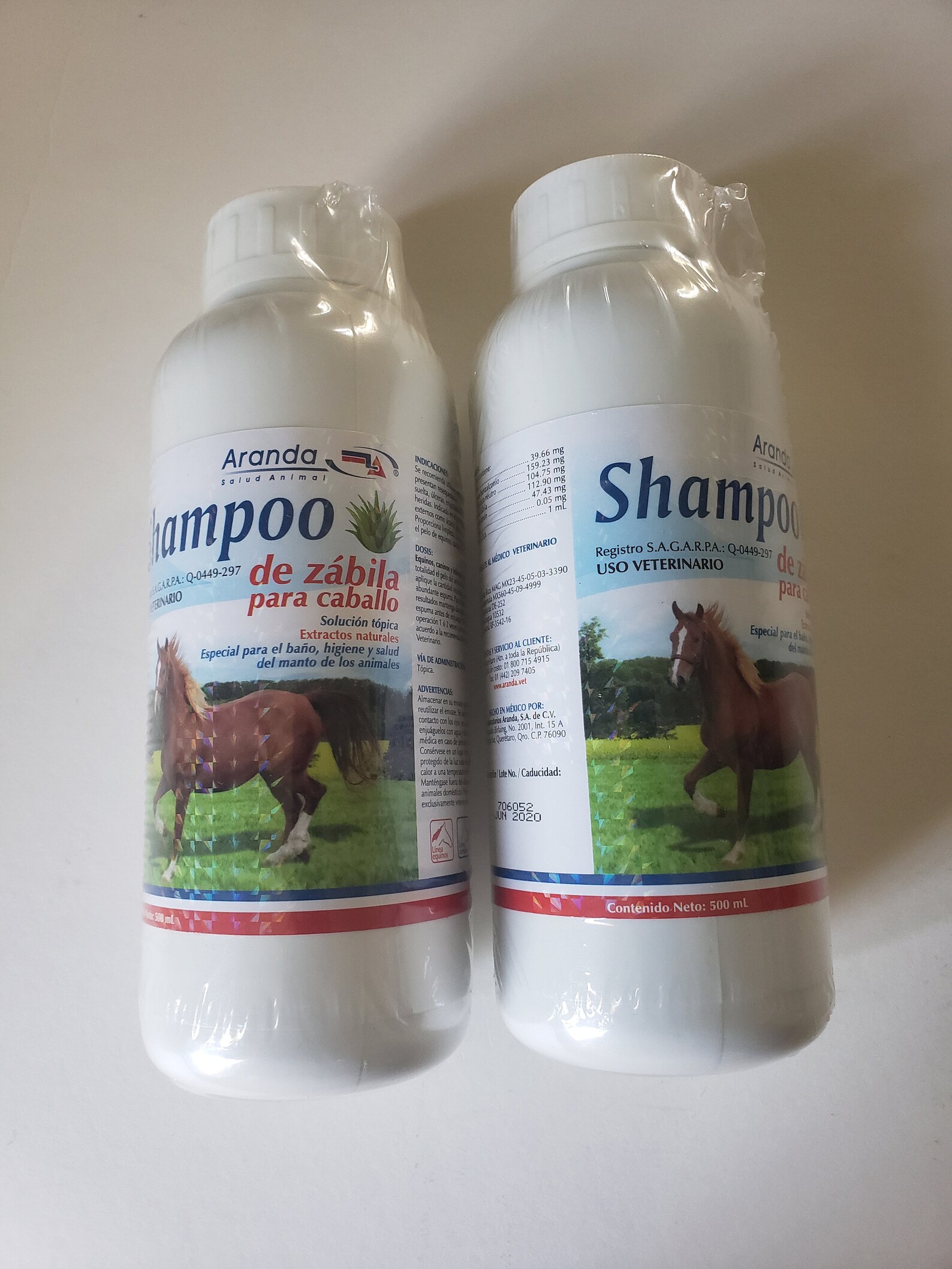 2 Shampoos de Zabila Para Caballo 500ml. 16.90oz Each. Aloe Etsy
