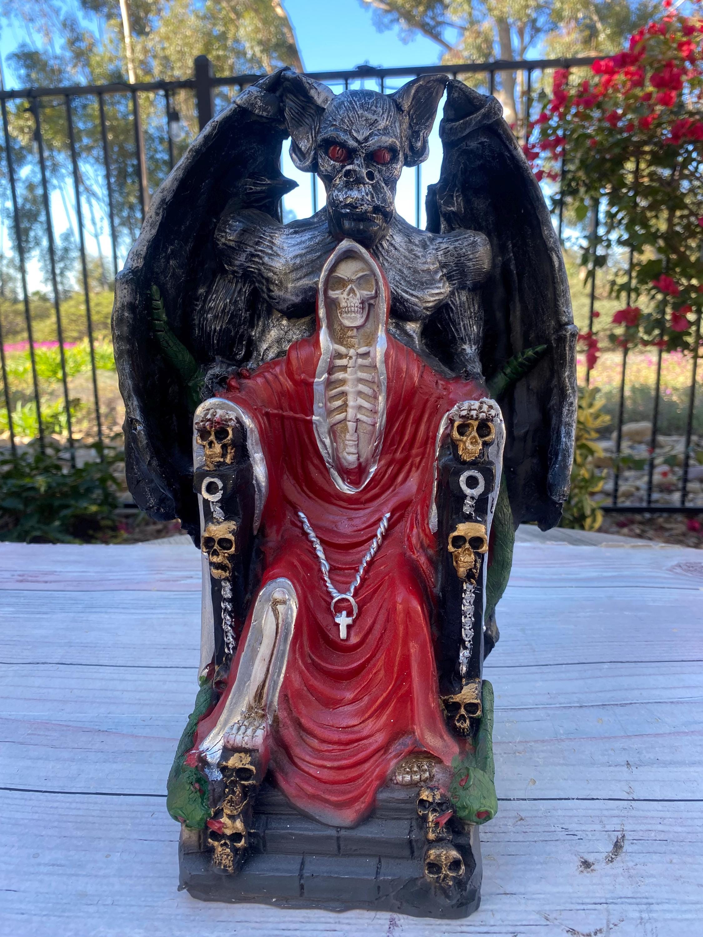 Santa Muerte Bendesida Red With Devil Size 14