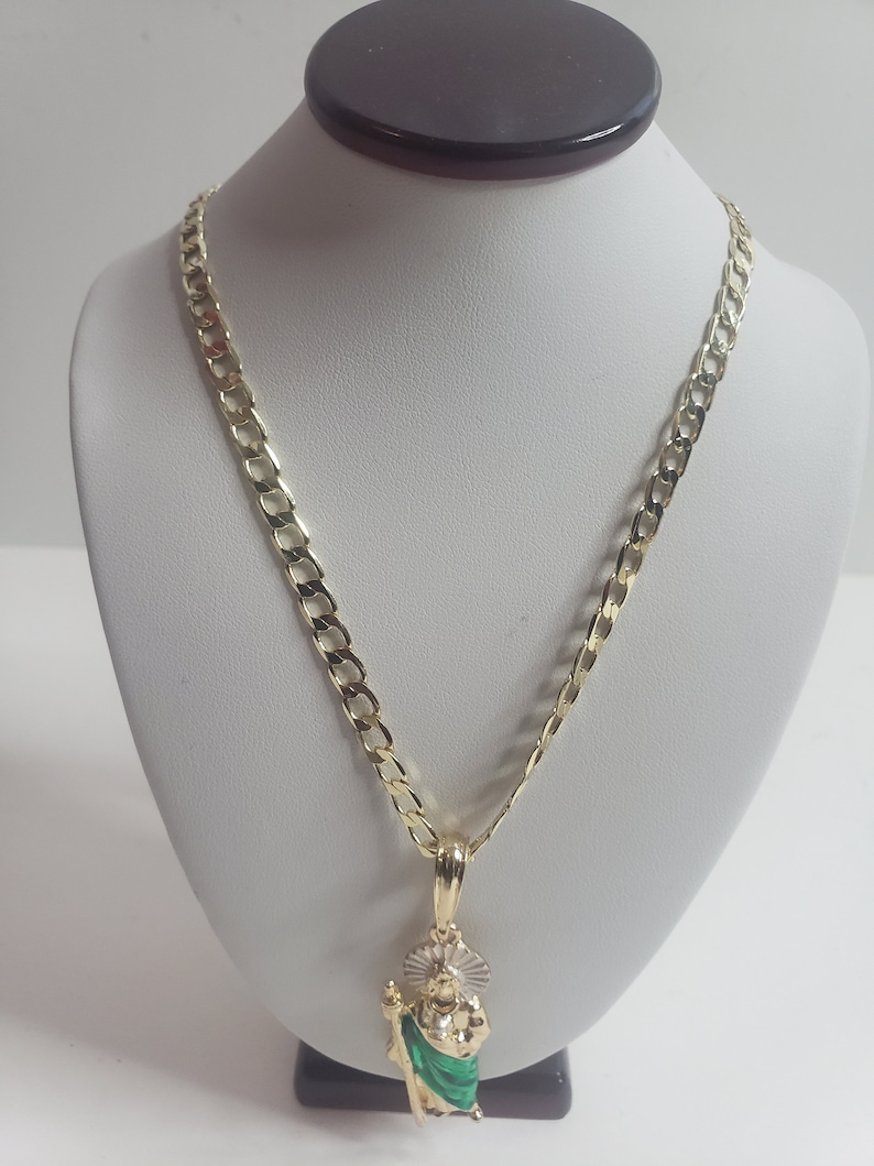 San Judas Tadeo / St. Jude Gold Plated Figaro Necklace Brand - Etsy
