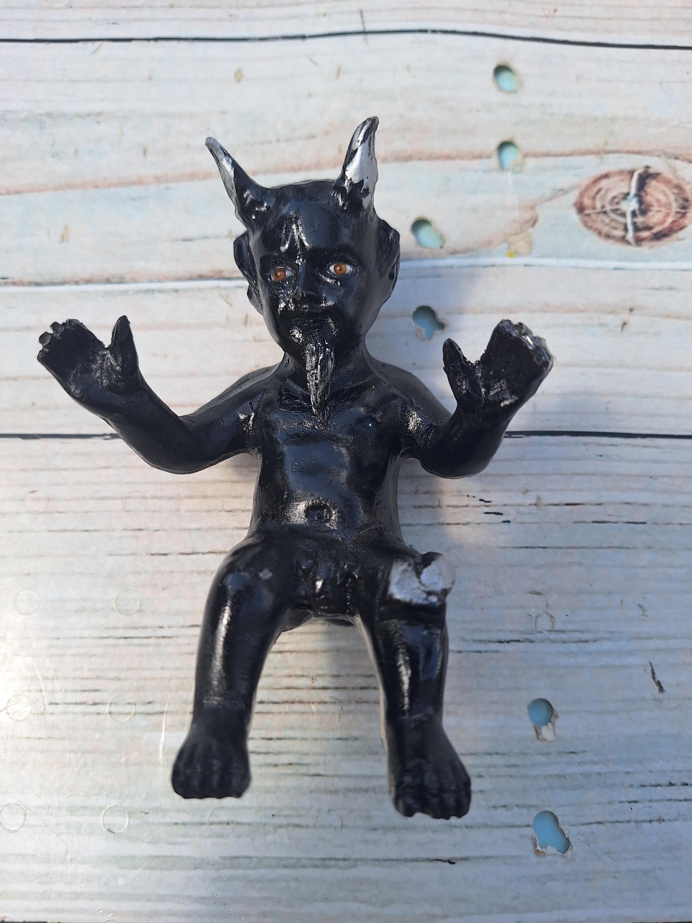 Handmade Resin Satan Figurine: Black Devil Statue (9