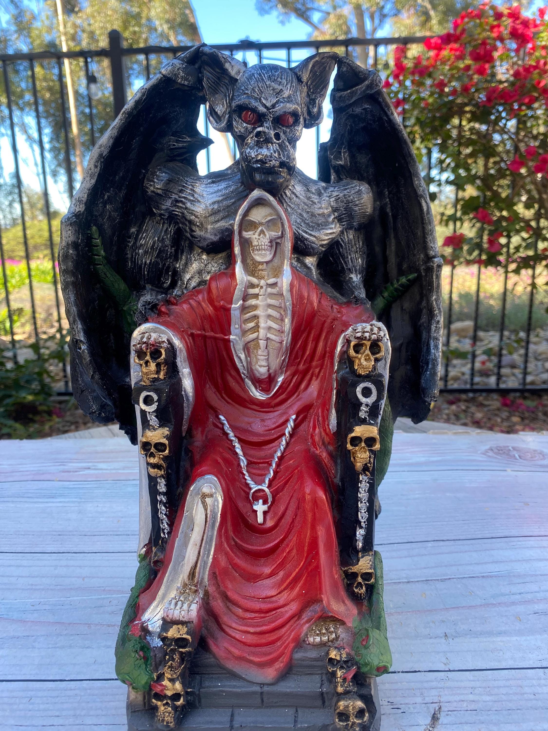 Santa Muerte Bendesida Red With Devil Size 14
