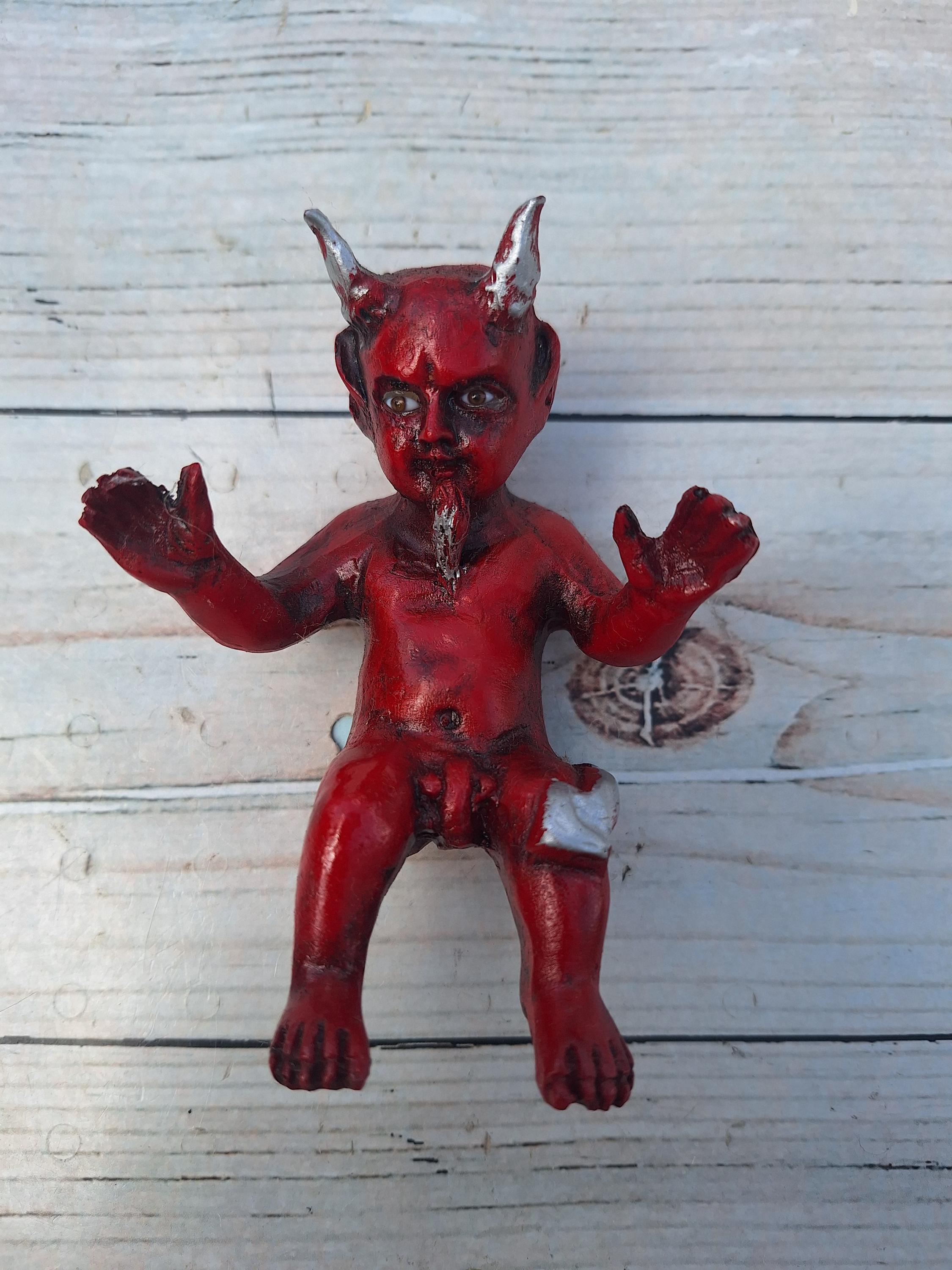 Red Satan Resin Figurine: Handmade Devil Collectible (9