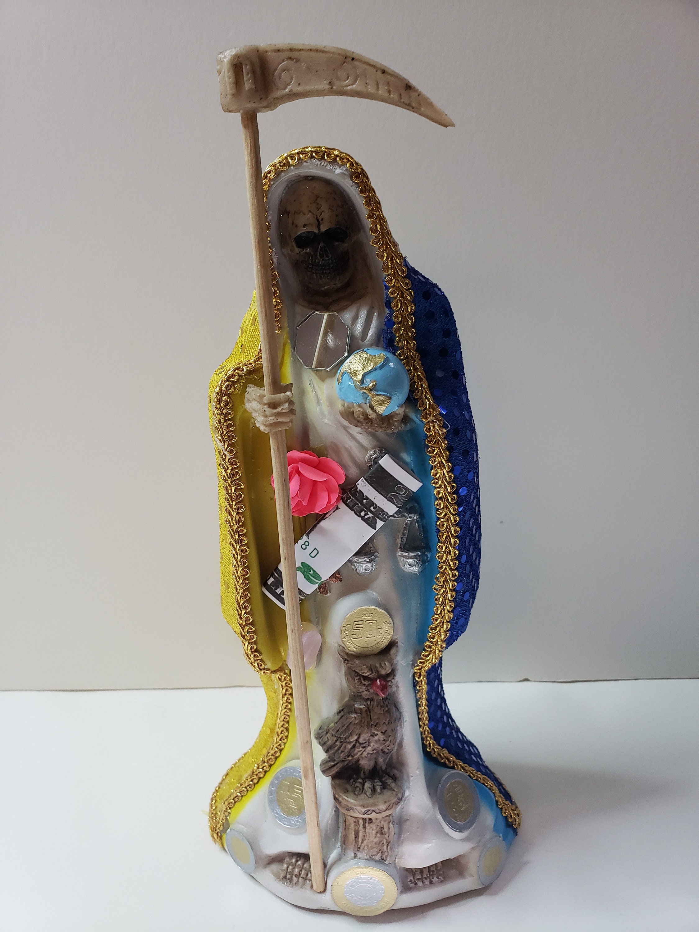 Santa Muerte 3 Different Colors Yellow White Blue 12 Etsy