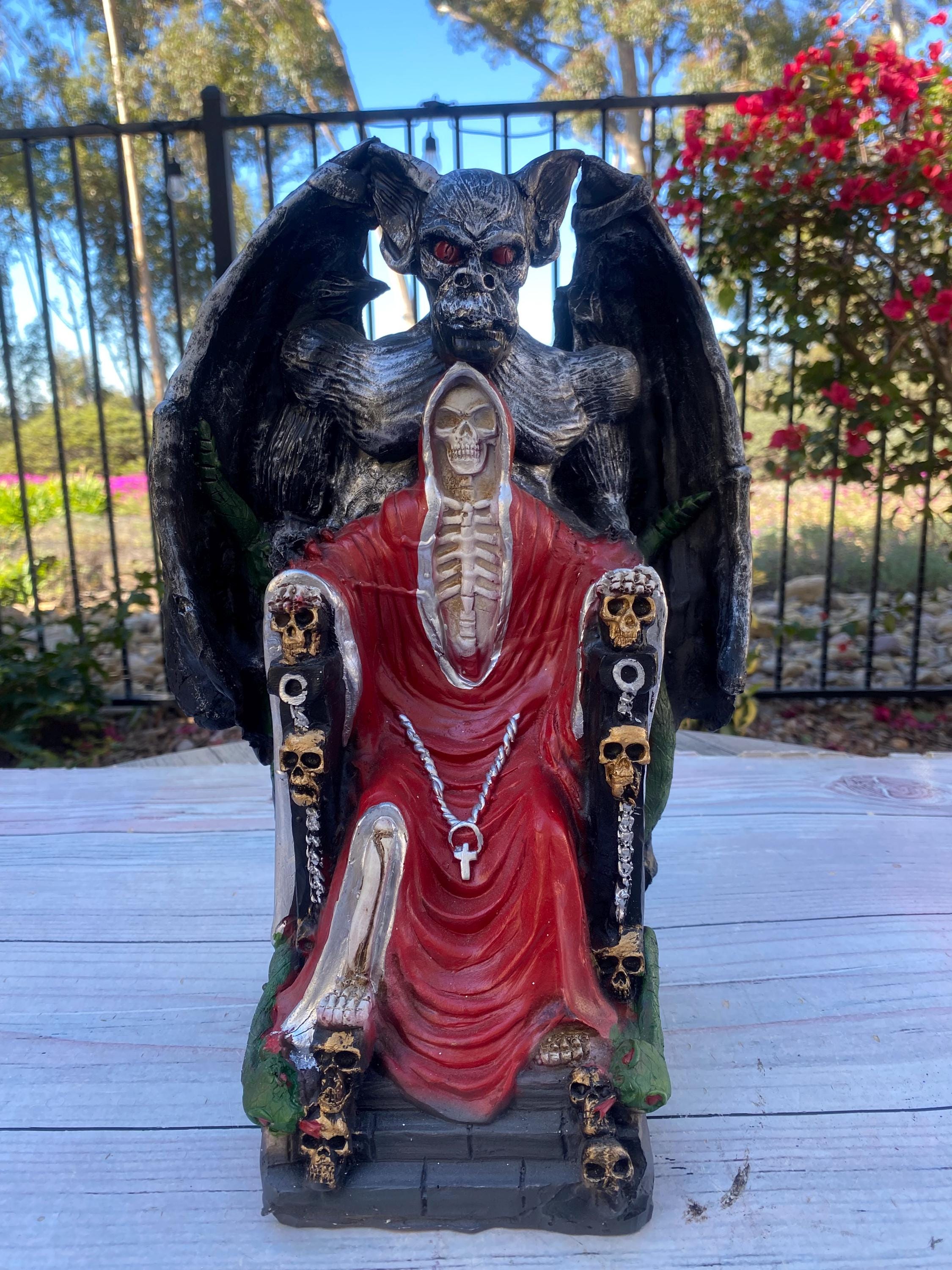 Santa Muerte Bendesida Red With Devil Size 14