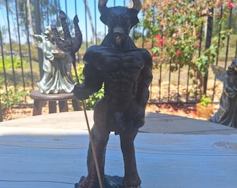 手作り樹脂製サタン像：悪魔の置物コレクション（12インチ×4インチ