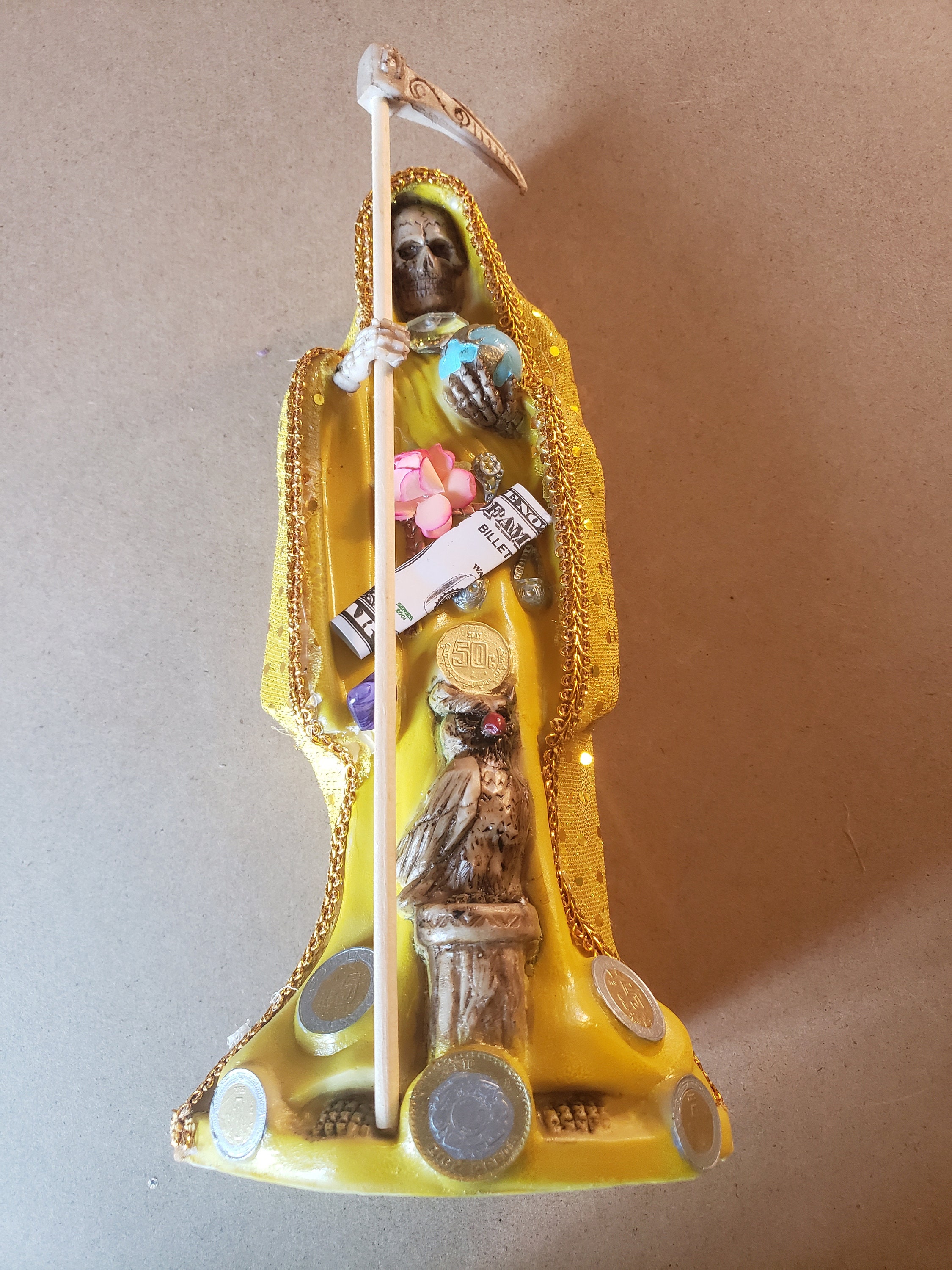 Santa Muerte Color Yellow Size 12 Holy Dead Statue / Etsy