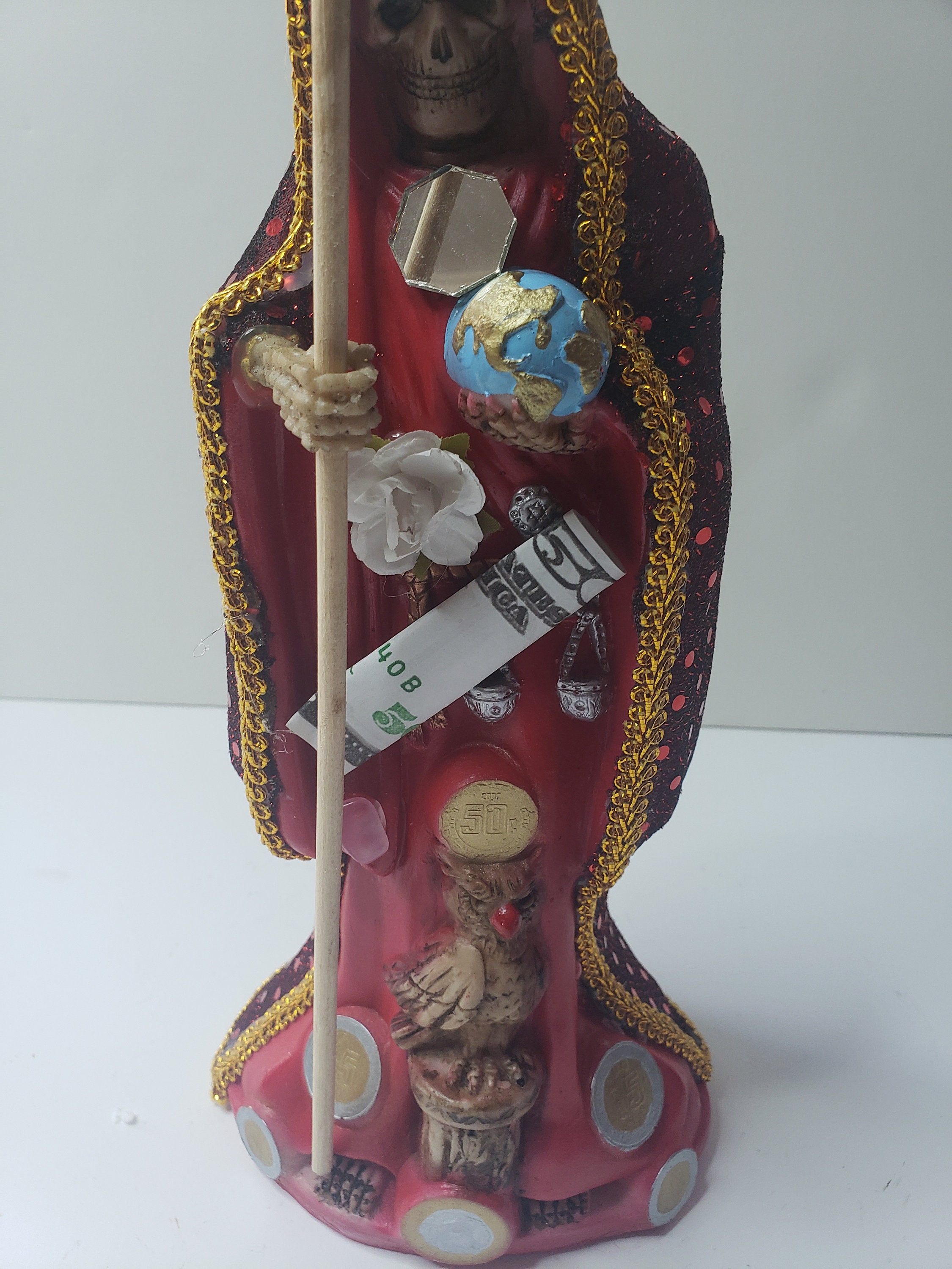 Santa Muerte Color Red 12 Holy Death Statue / Grim | Etsy