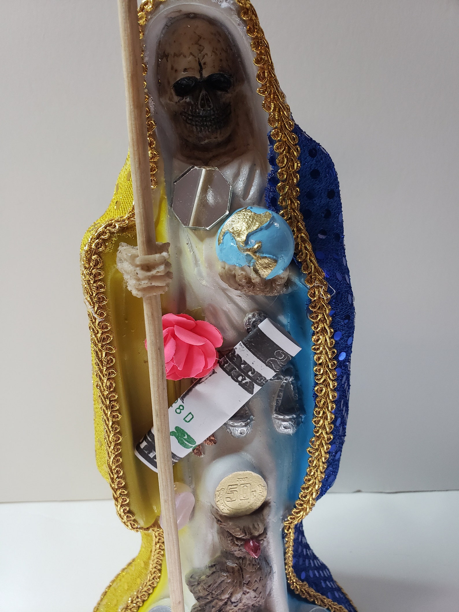 Santa Muerte 3 Different Colors Yellow White Blue 12 Etsy