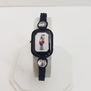 Pulsera De La Santa Muerte / 7 Poderes / Negra / Elegante y Adustable - Pulsera elegante y ajustable de Santa Muertes / Black