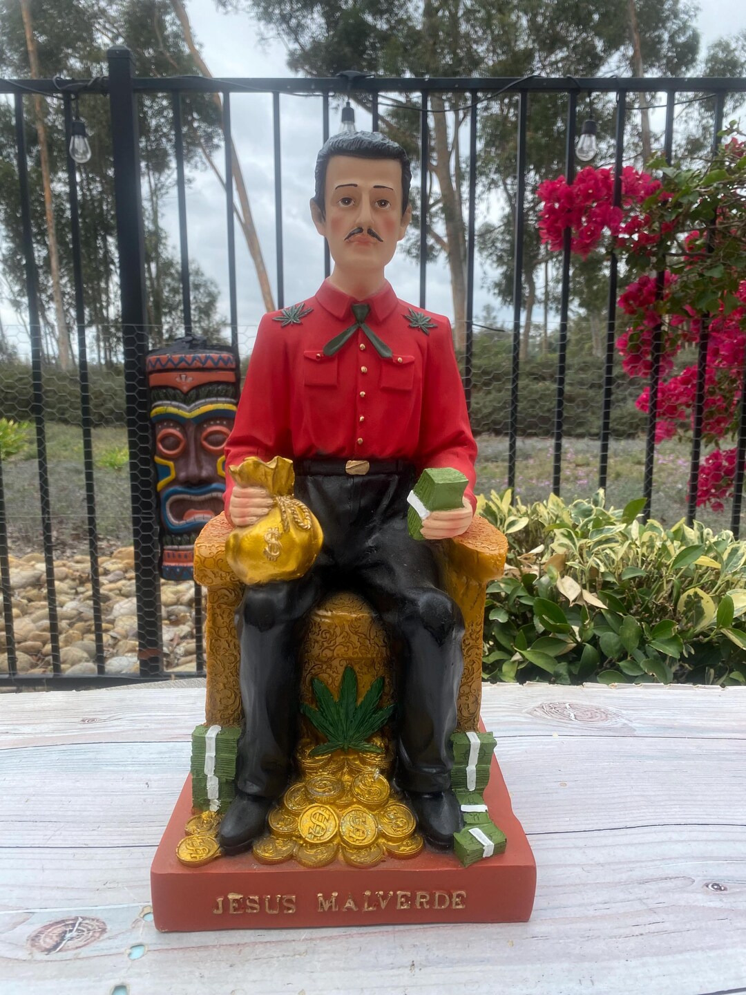 Jesus Malverde Red Figurine Handmade / Estatua Figure 16
